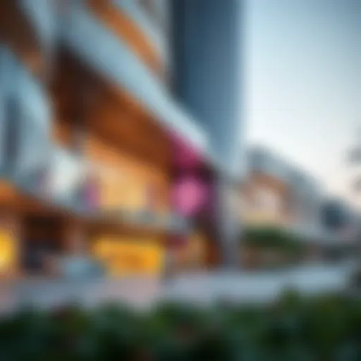Architectural detail of الراحة مول showcasing modern design