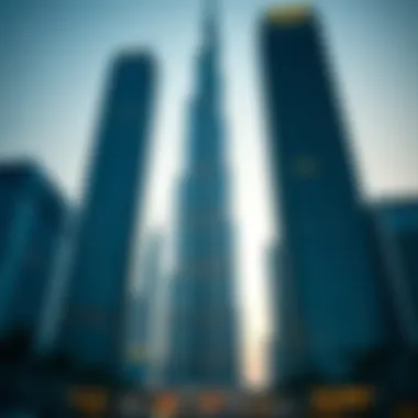 The Burj Khalifa towering above the city, symbolizing innovation and ambition