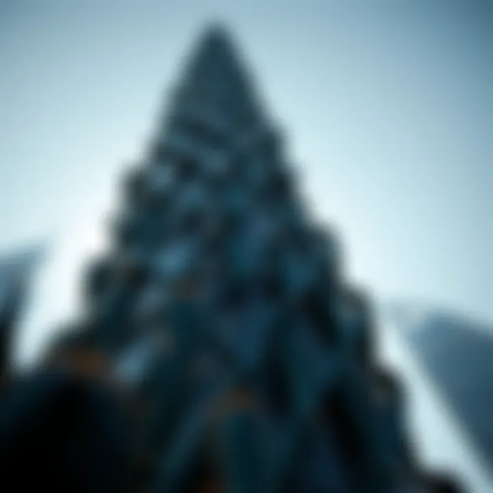 Architectural close-up of the twisting design of the Cactus Tower