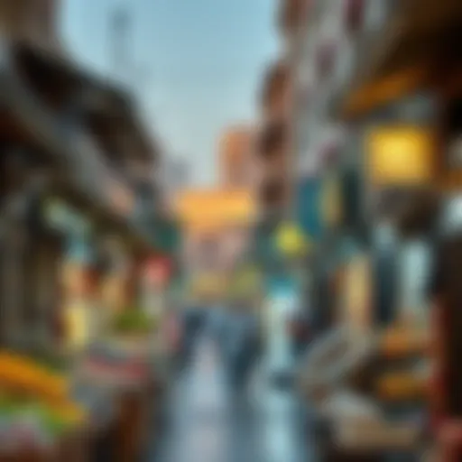 A bustling market scene in Deira showcasing diverse retail options