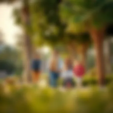 Families enjoying recreational activities in Al Barsha Park