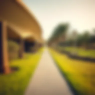 Pathways in Al Barsha Park Pathways and serene landscapes within Al Barsha Park