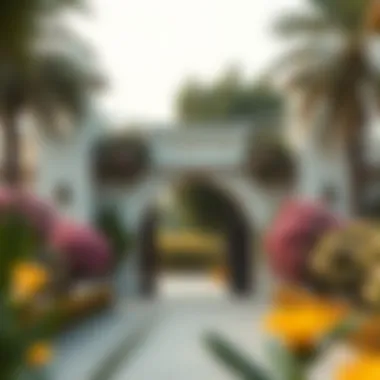 Entrance to Al Mushrif Park The entrance of Al Mushrif Park adorned with beautiful flowering plants