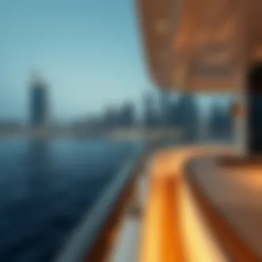 Dubai Skyline from a Yacht Stunning view of Dubai skyline from a yacht