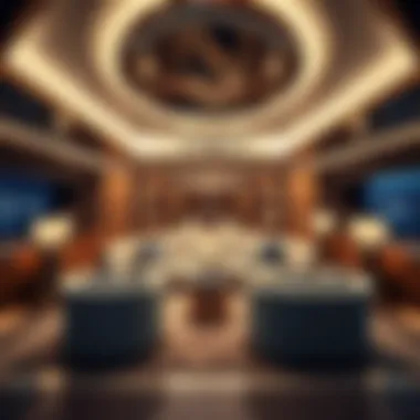 Elegant interior of Gold's Yacht