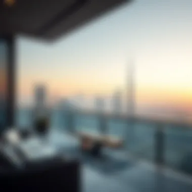 Stunning view of Dubai skyline from a holiday rental balcony