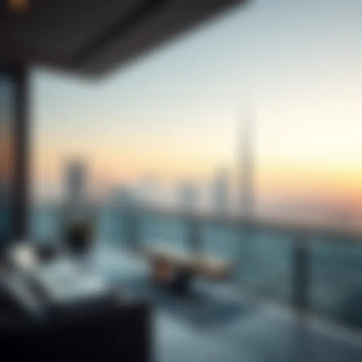 Stunning view of Dubai skyline from a holiday rental balcony