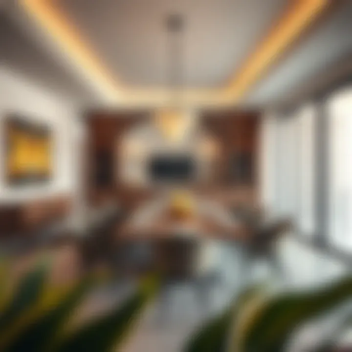 Dining area with unique design in a Dubai holiday rental