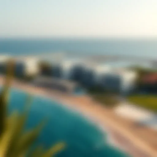 Aerial view of La Mer Beach showcasing its pristine shoreline and vibrant atmosphere