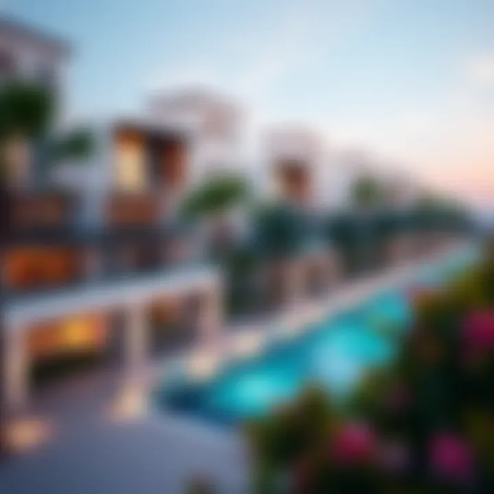 Luxurious real estate developments near La Mer Beach, showcasing property investment potential