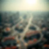Aerial view showcasing the vibrant neighborhoods of شارع الاتحاد العين