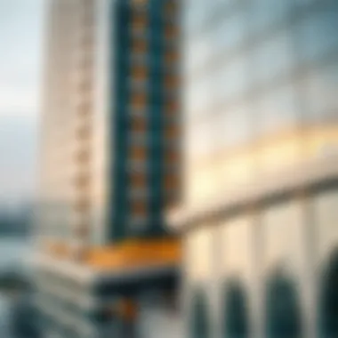 Detail of the architectural features of Sparkle Towers