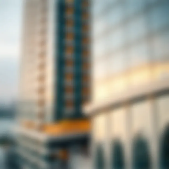 Detail of the architectural features of Sparkle Towers