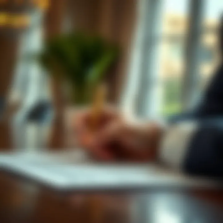 A close-up of a hand signing a mortgage agreement