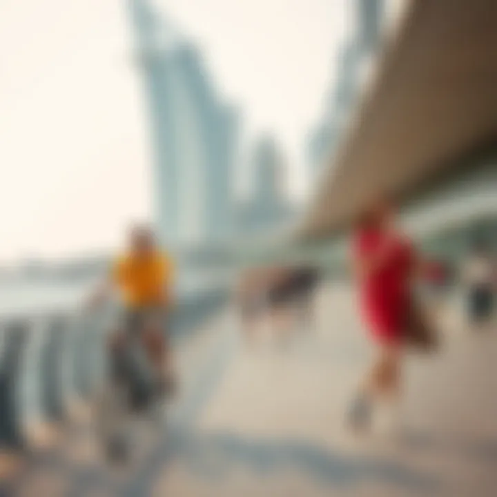 Vibrant recreational activities at the Dubai Corniche