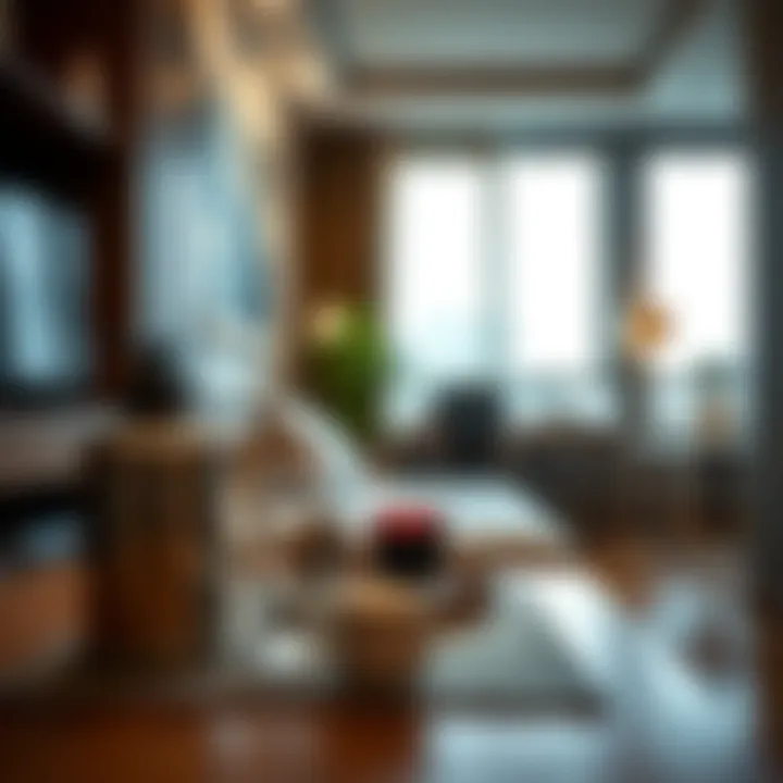 Close-up of essential amenities in a bachelor room