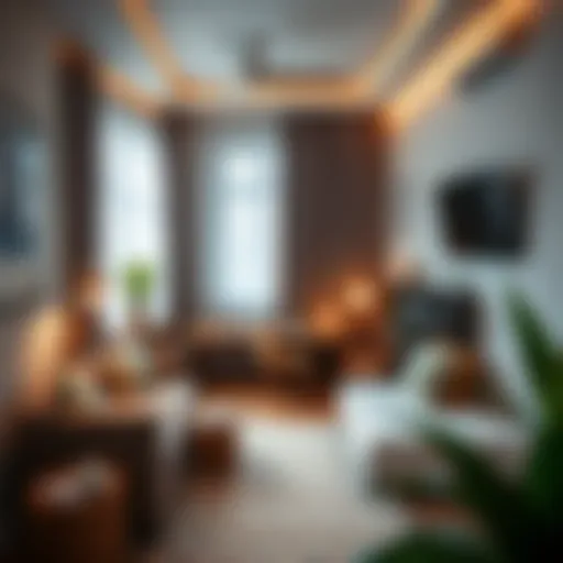Cozy bachelor room setup with modern decor