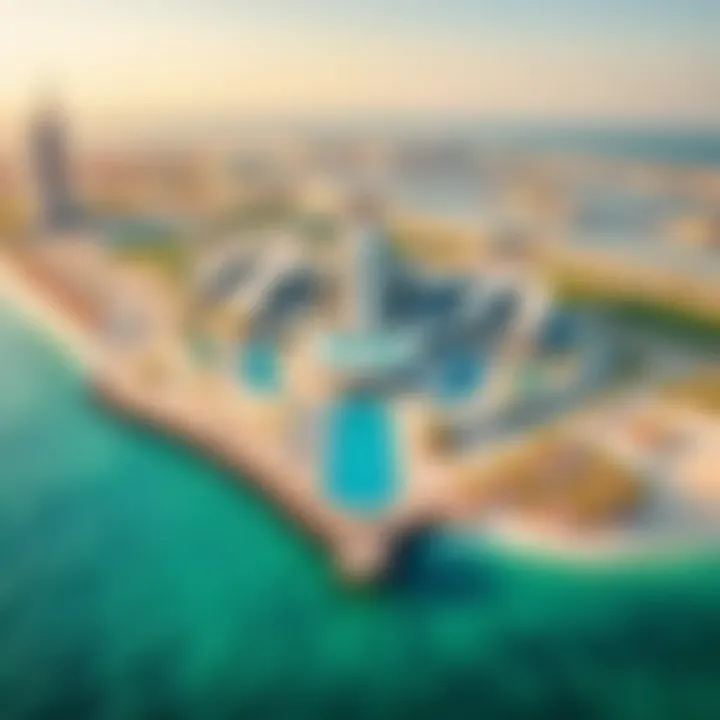 An aerial shot highlighting the various amenities available at Kite Beach
