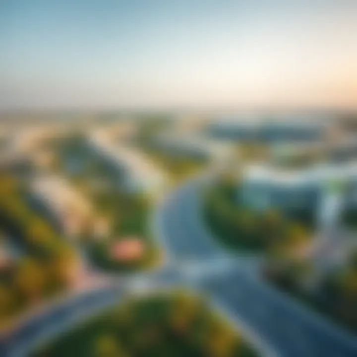 Aerial view of Nad Al Sheba showcasing its lush greenery and modern architecture