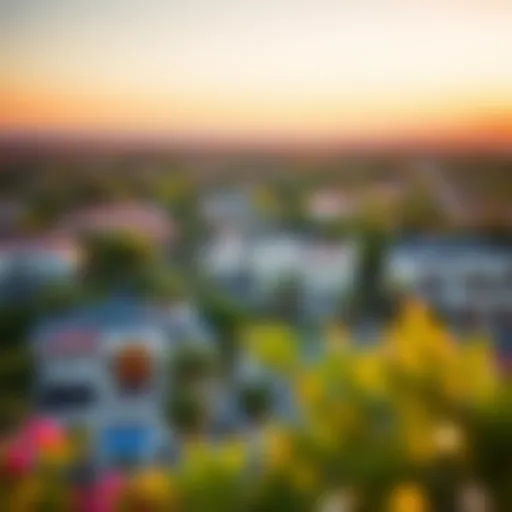Stunning aerial view of Paradise Hills neighborhood showcasing luxury villas and greenery