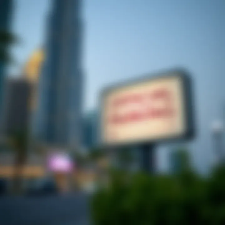 Signage for official parking at Burj Khalifa