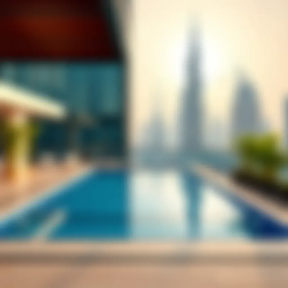 Luxurious private pool with stunning city views
