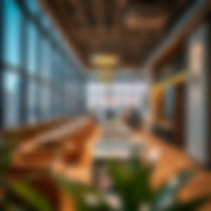 A bustling co-working space within the One Business Centre highlighting collaboration